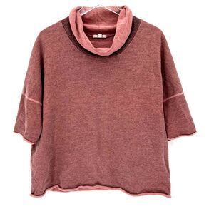 James Perse Standard Melange Cropped Funnel Neck Size 3 US L Red Sweatshirt